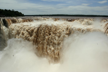 Картинка iguazu falls природа водопады поток воды птицы