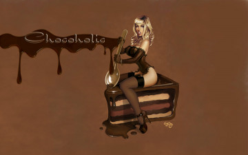 Картинка фэнтези девушки шоколад ложка девушка