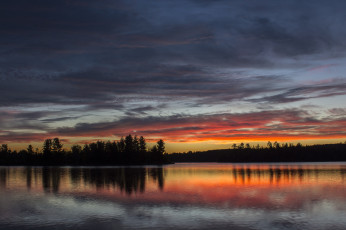 Картинка природа восходы закаты вечер озеро лес