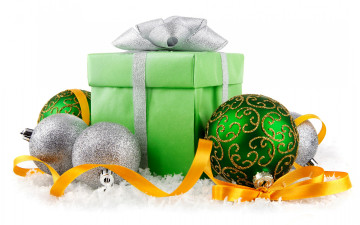 Картинка праздничные подарки+и+коробочки new year christmas decoration balls snow новый год украшения шары