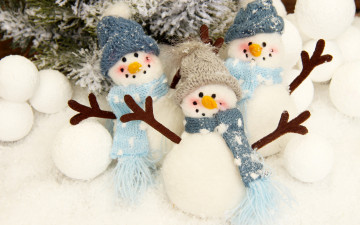 Картинка праздничные снеговики merry christmas рождество новый год