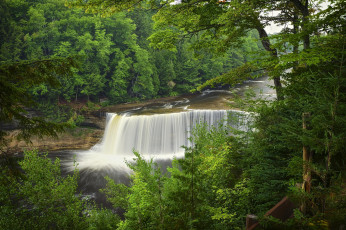 Картинка природа водопады скала река водопад