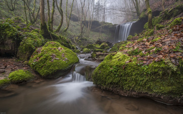 Картинка природа водопады камни водопад река