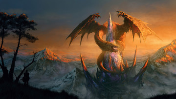 Картинка фэнтези драконы дракон гнездо гора логово легенда другой мир существо крылья