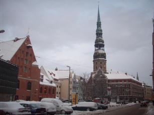 Картинка рига церковь св петра города латвия