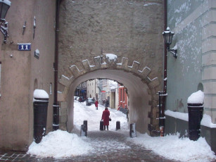 Картинка старая рига шведские ворота города латвия