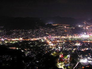 Картинка города огни ночного nagasaki japan