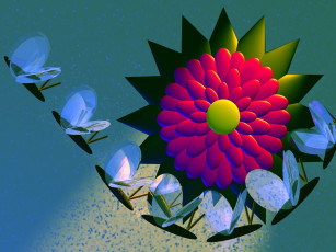Картинка 3д графика flowers цветы абстракция лепестки