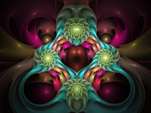 Картинка 3д графика fractal фракталы фрактал узор цвета
