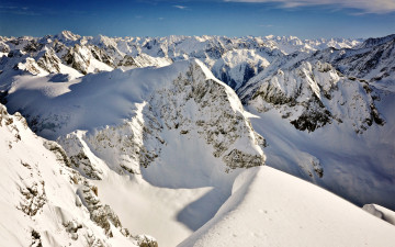 Картинка природа горы вершины гряда снег