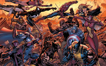 обоя рисованные, комиксы, паук, комикс, marvel, человек, капитан, америка, супергерои