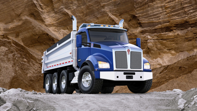 Обои картинки фото kenworth - t880 dump, автомобили, kenworth, тягач, грузовик, седельный, тяжелый