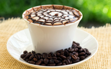 Картинка еда кофе +кофейные+зёрна рисунок напиток зерна