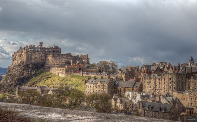 Обои картинки фото edinburgh castle, города, эдинбург , шотландия, простор