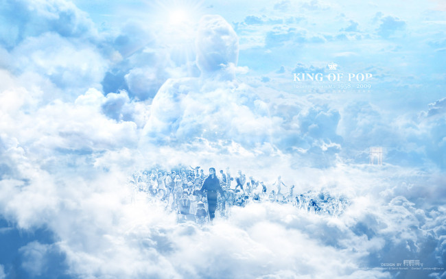 Обои картинки фото музыка, michael jackson, люди, облака, небо, майкл, джексон
