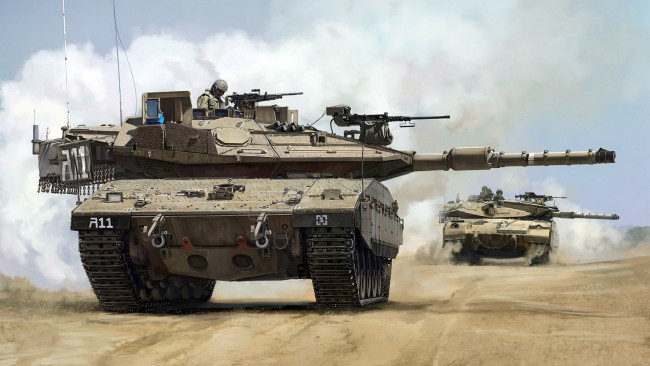 Обои картинки фото техника, военная техника, меркава, основной, боевой, танк, израиль