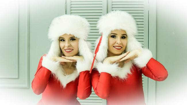 Обои картинки фото девушки, - снегурочки, снегурочки, новый, год