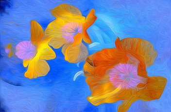 Картинка разное компьютерный+дизайн лепестки линии вода цветы