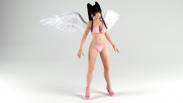 Картинка 3д+графика ангел+ angel фон взгляд девушка ангел крылья