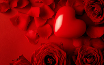 обоя праздничные, день святого валентина,  сердечки,  любовь, цветы, розы, любовь, лепестки, valentine's, day