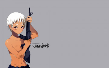 Картинка аниме jormungand йона арт мальчик фон оружие