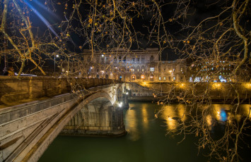 Картинка города -+огни+ночного+города река мост