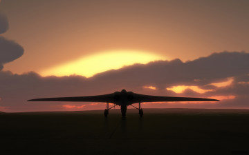 Картинка авиация авиационный+пейзаж креатив самолет закат