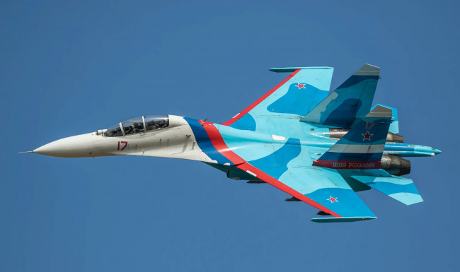 Обои картинки фото su-27ub, авиация, боевые самолёты, истреьитель