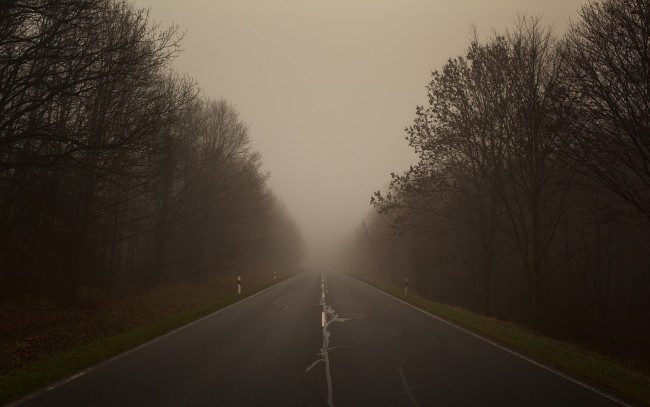 Обои картинки фото природа, дороги, дорога, туман