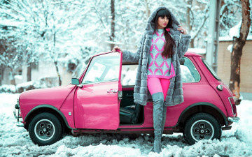 Картинка автомобили -авто+с+девушками austin mini cooper