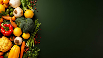 Картинка еда овощи брокколи перец лук чеснок зелень морковь
