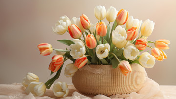 Картинка разное компьютерный+дизайн цветы букет весна тюльпаны ии-арт нейросеть