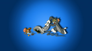 обоя мультфильмы, tom, and, jerry, мышь, кот