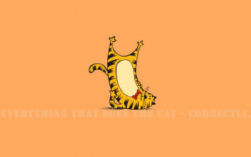 Картинка рисованные минимализм кот бант тигр