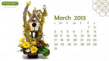обоя календари, цветы, композиция