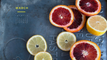 Картинка календари еда лимоны апельсины