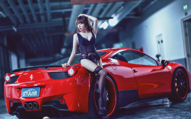 Обои картинки фото автомобили, -авто с девушками, девушка, азиатка, автомобиль, фон, взгляд