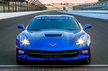 Картинка corvette+stingray+indy+500+pace+car+2013 автомобили corvette stingray indy 500 pace car 2013 blue