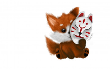 Картинка alejandra+morf& 237 рисованное животные +лисы kitsune mask