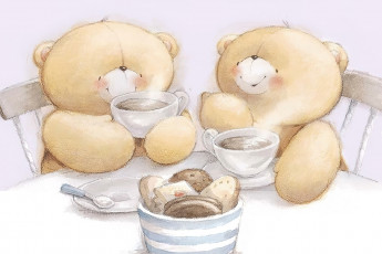 Картинка рисованное мишки+тэдди мишки чаепитие