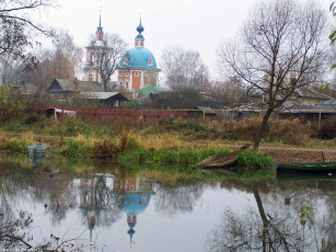 Картинка переславль вид реки трубеж на церковь покрова пресвятой богородицы города православные церкви монастыри
