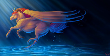 Картинка рисованные животные +сказочные +мифические рога крылья