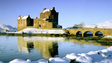 Картинка города -+дворцы +замки +крепости замок зима озеро шотландия