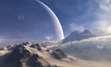 Картинка 3д+графика атмосфера настроение+ atmosphere+ +mood+ поверхность планеты вселенная
