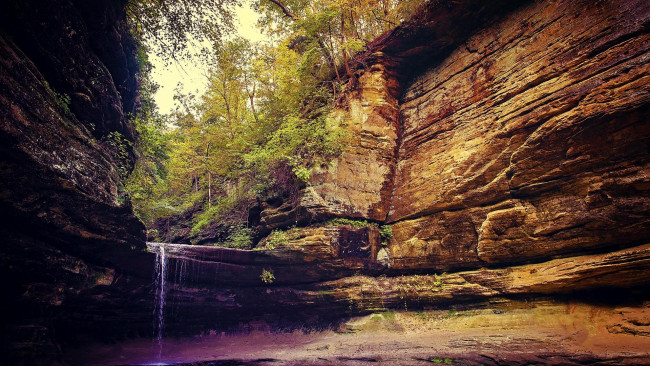 Обои картинки фото природа, водопады, штат, иллинойс, state, park, illinois, водопад, скалы