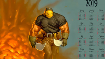 Картинка календари фэнтези маска мужчина оружие