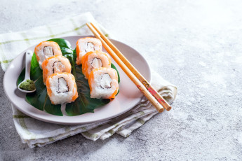 Картинка еда рыба +морепродукты +суши +роллы роллы сыр палочки зелень