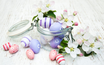 Картинка праздничные пасха ветки праздник яйца гнездо крашенки композиция eggs