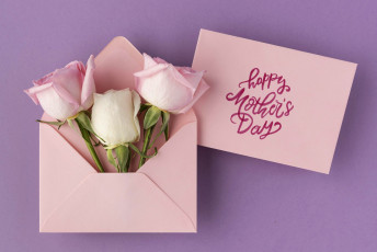 обоя праздничные, день матери, конверт, розы, надпись