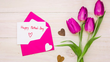 Картинка праздничные день+матери тюльпаны конверт надпись